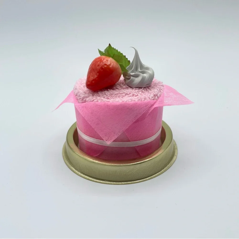 pink strawberry cake cotton microfiber bath hand face towel treat